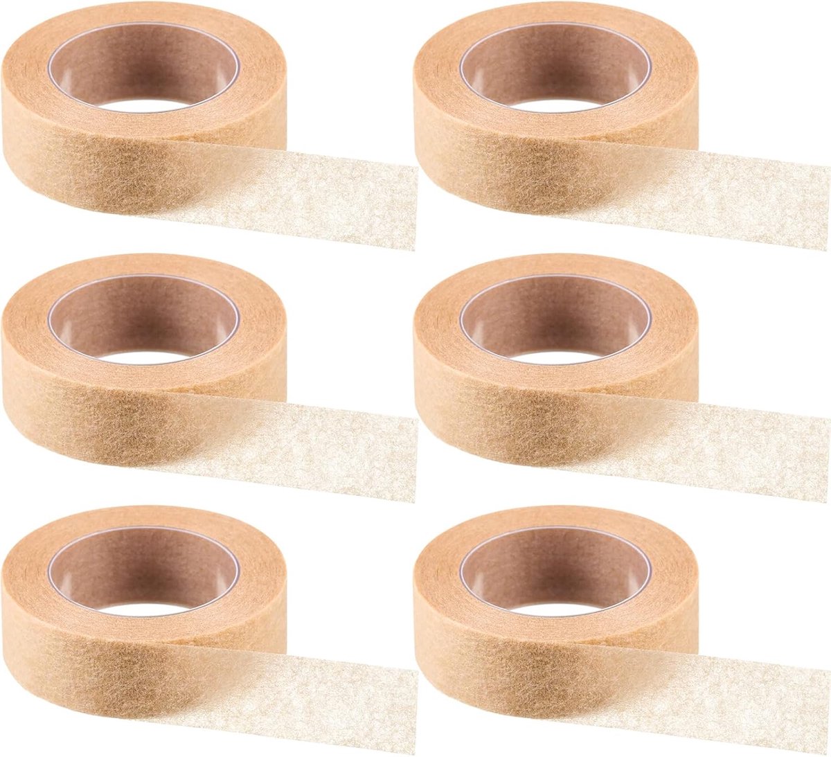 SnelShoppen - 6 Rollen Flexibele Leren Microporeuze Band Ademend Neusband Gaas Tape voor Sportwonden 1.2 cm x 25.4 m Beige