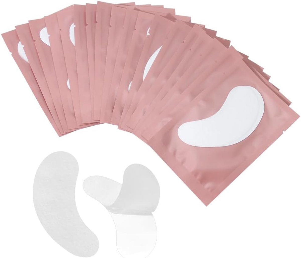 SnelShoppen - 100 Pairs Onder Oog Patches, Wimper Pads voor Wimperextensions, Roze, Ideaal voor Wimperlifting en Dagelijks Gebruik, Individueel Verpak