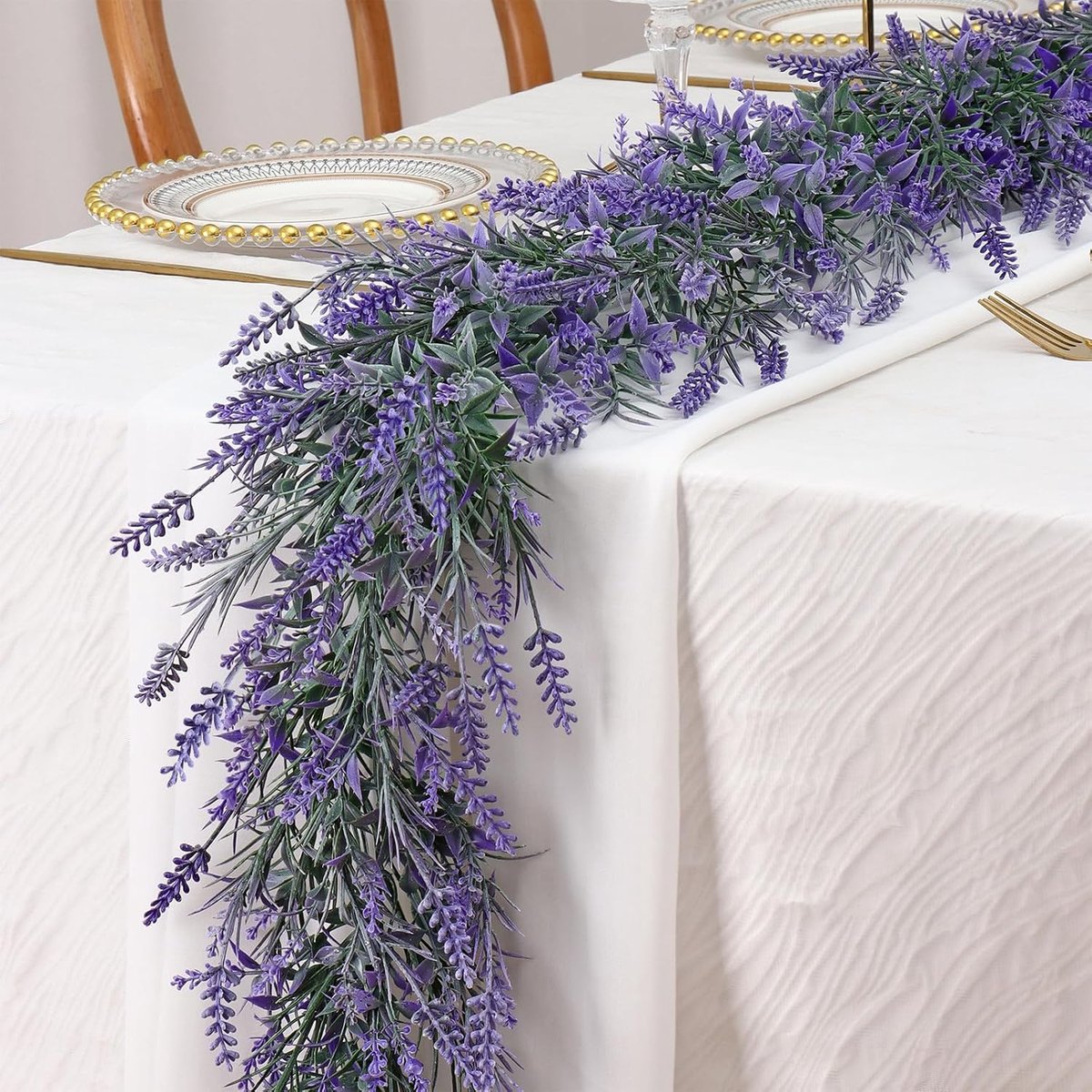 SnelShoppen - Kunstmatige Lavendel Bloemen - 1.8m Lange Paars Decoratie - Nepplant Voor Wreath, Bruiloft, Thuis, Haard, Tafeldecoratie