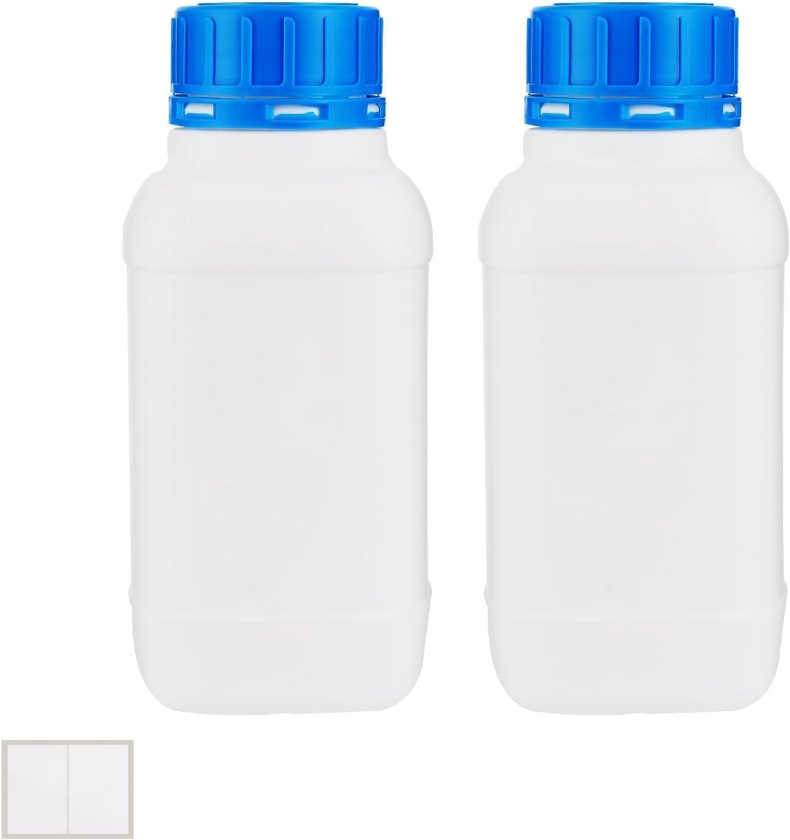SnelShoppen - 2 Stuks 1000ml Breedmond Flessen met Schroefdop HDPE Laboratorium Flessen Kunststof Flessen voor Keuken, Hobby en Laboratorium