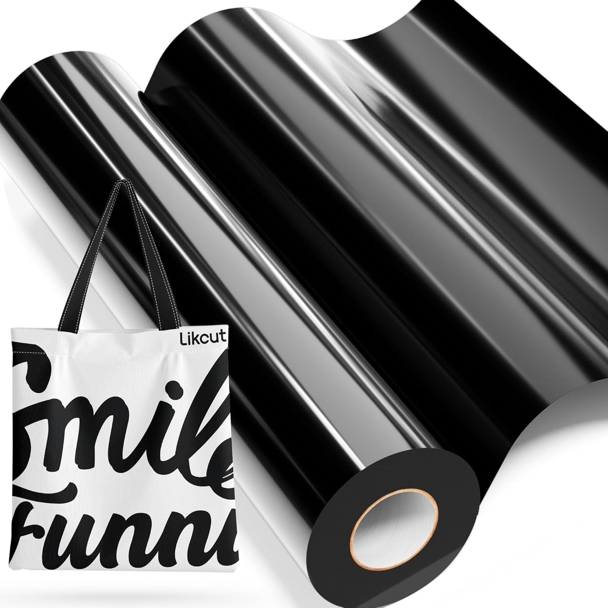 SnelShoppen - Likcut Black HTV Textiel Film - 30.5 cm x 6.1 m - Professionele Flex Film Rol voor T-shirts, Kleding en Stoffen - Geschikt voor Alle Sni