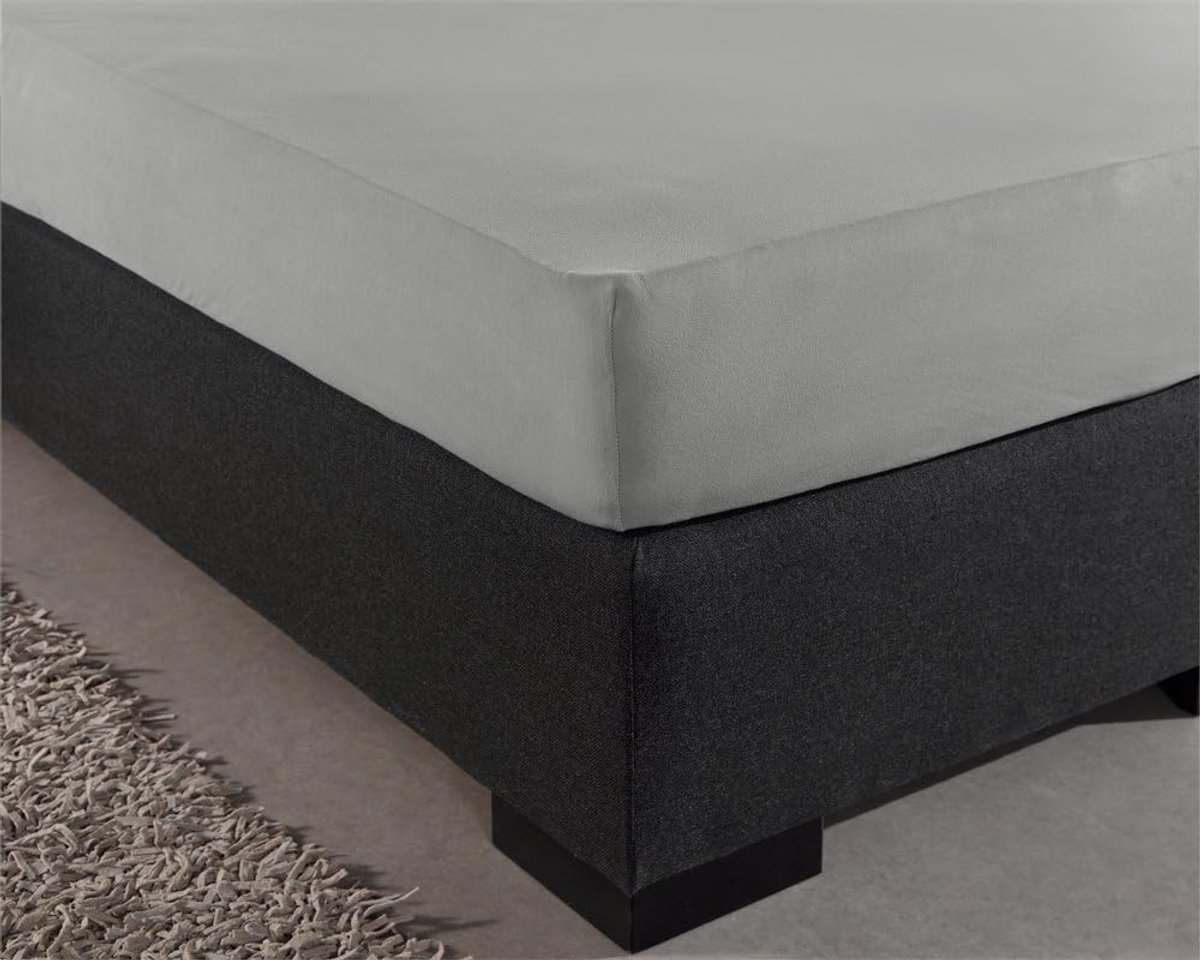 SnelShoppen - Fitted sheet 100% Katoen 160 x 220 cm - Grijze Hoeslaken voor Standaard Matrassen tot 30 cm - Vochtabsorberend en Warmteregulerend - Ide