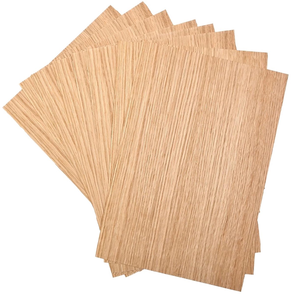 SnelShoppen - Eikenfineer Set van 8 Bladen, 4 mm Dikte, Onbehandeld Hout voor Modelbouw, Meubelrenovatie, Ambachten, DIY en Inlegwerk