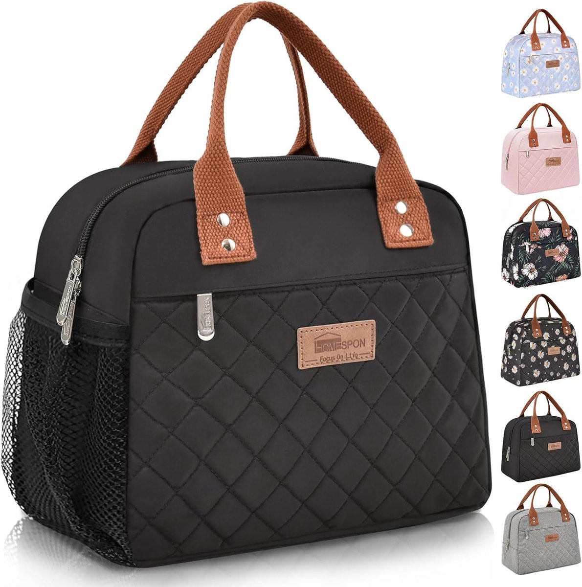 Thijox - Geïsoleerde Lunchtas voor Vrouwen en Mannen - Koeltas Lunchbox Container - Perfect voor School, Picknick en Reizen - Zwart - Duurzaam en Tren