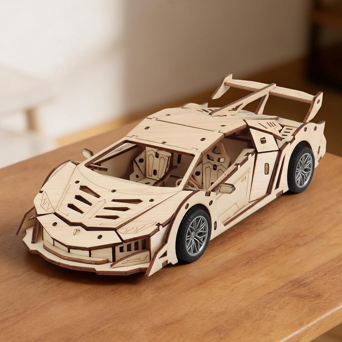 SnelShoppen - 3D Houten Puzzel voor Volwassenen - Mechanische Auto Modelbouw Set - DIY Pull-Back Voertuig Bouwpakket - Creatief Cadeau voor Mannen & T