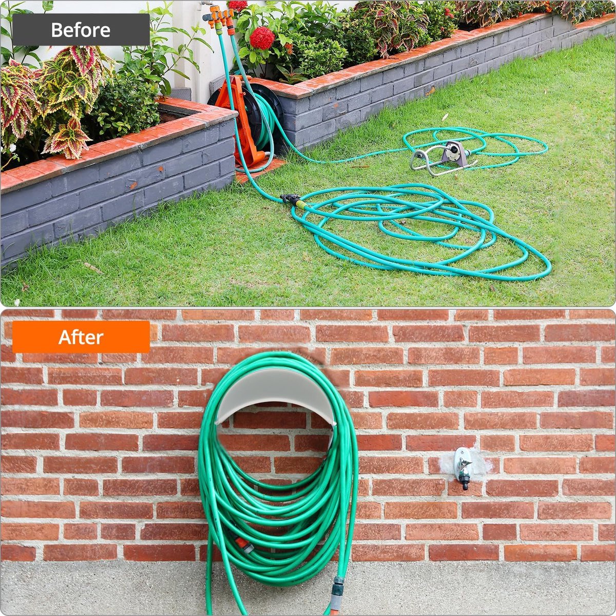Thijox - 3 Stuks Wand Slanghouder Tuinslanghouder van IJzer voor 30 m 1/2" Tuinslang - Sterke Slanghangers voor Tuin en Buitengebruik - Handige Oploss