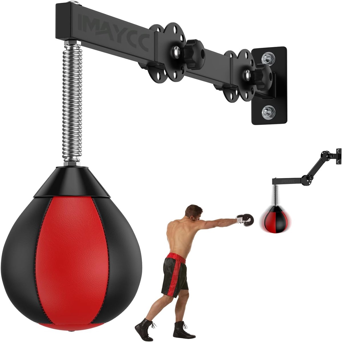 SnelShoppen - Speed Punching Ball, Hoogte Verstelbare en Opvouwbare Bokszak voor Deur, Ideaal voor Kinderen, Jongeren en Volwassenen, Thuisgym, Fitnes