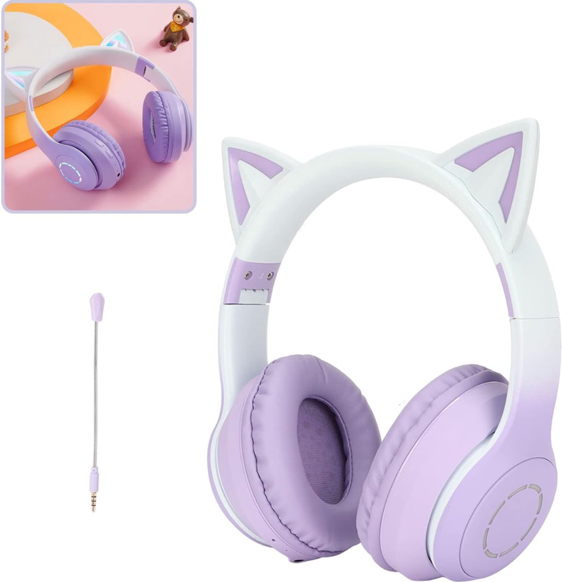 ApexArte® Koptelefoon Kinderen met Draad - Gaming Headset - Paars