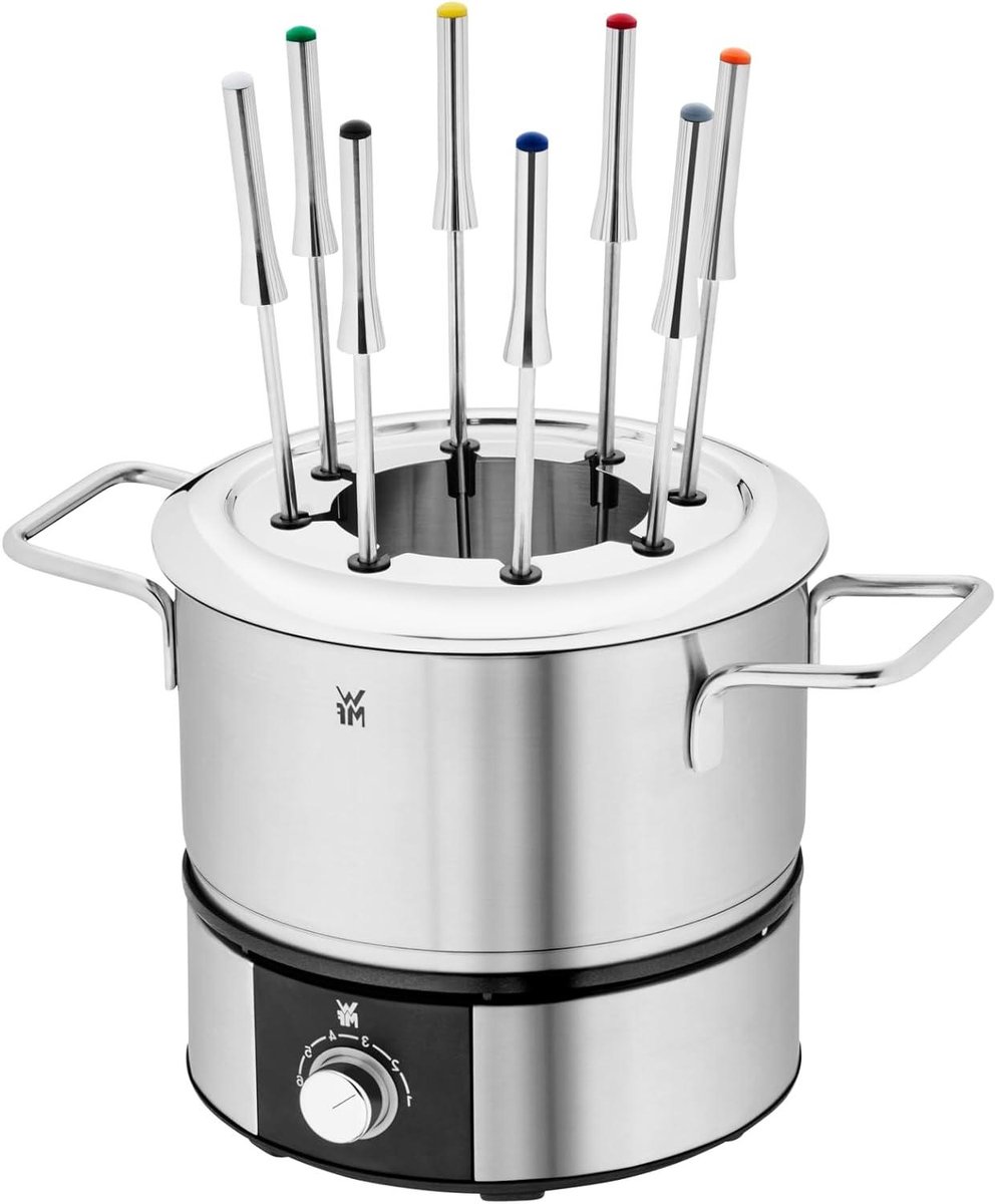 Elektrische Fondueset - Hot Pot - Gezellig Tafelen - Temperatuurregeling - 8 personen - Zilver