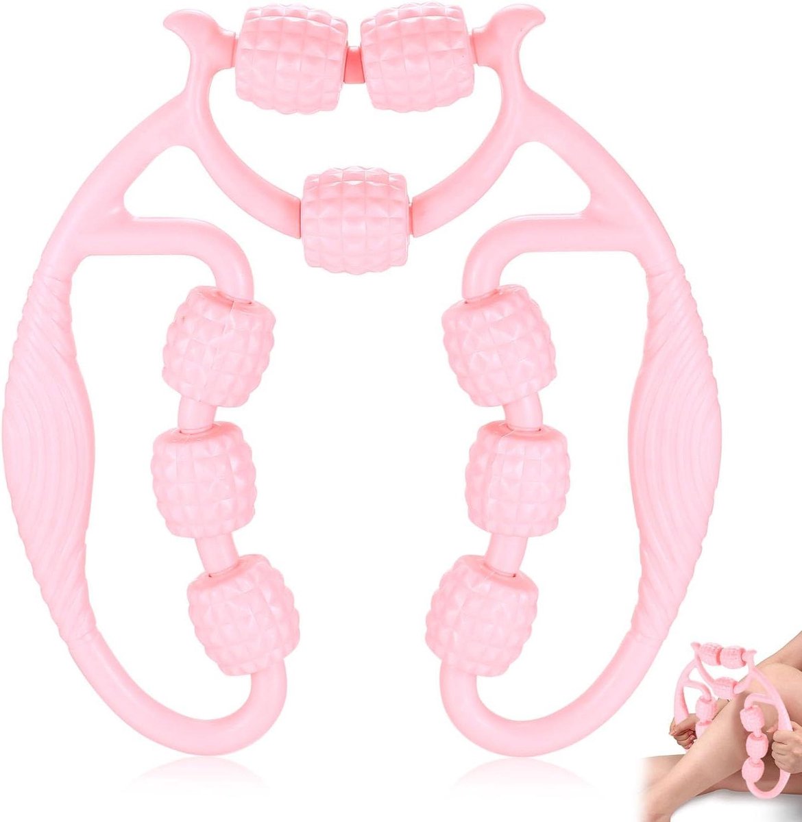 Beenmassageapparaat Roller - Anticellulitis Tool - Verbeteren Lichaamscontouren - 360 Graden Rollendesign - 27 x 25 cm - Roze
