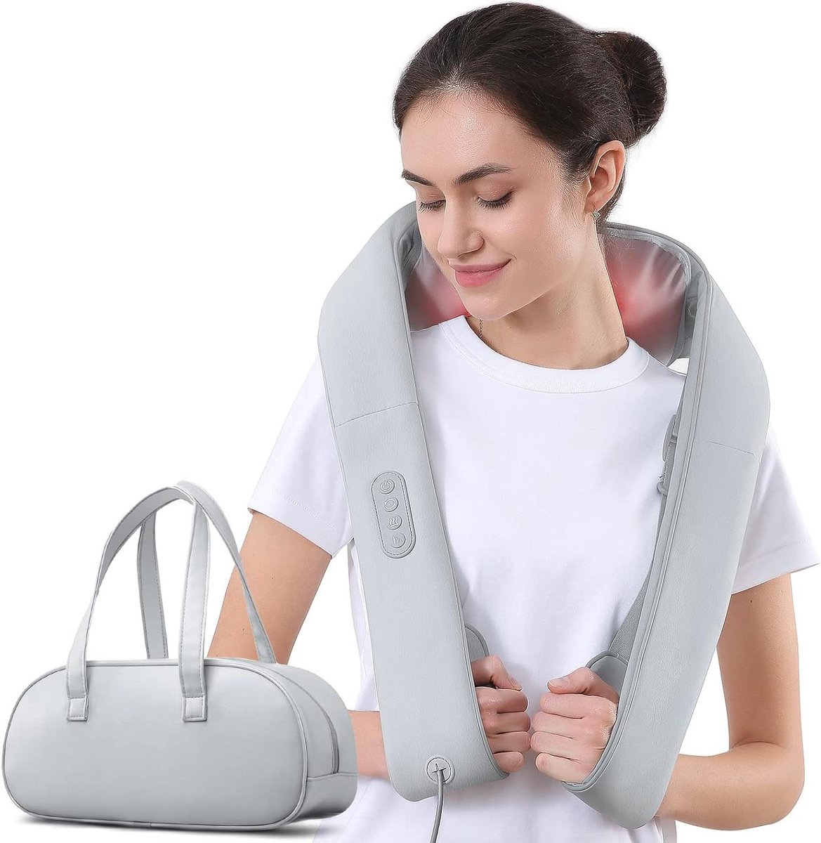 Nek Rug Massager - Schouder Shiatsu - Spierontspanning Thuis - Verstelbare Banden - 30 x 13.5 cm - Zwart