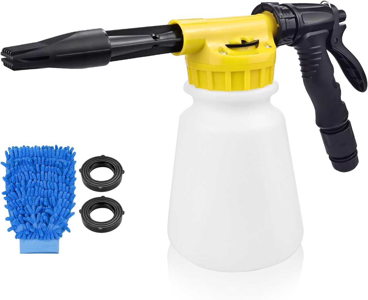 SnelShoppen - Tuinschuimsproeier 1000 ml, Tuinslang Aansluiting, Schuimkanon voor Auto en Motorfiets, Ideaal voor Tuinonderhoud en Reinigen