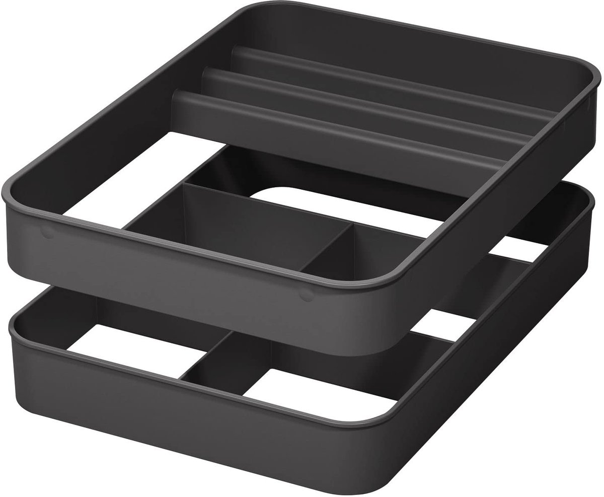 SnelShoppen - Scheidingssysteem Organizer voor Schoonmaakmiddelen - Kunststof Donkergrijs en Zilver - Praktische Oplossing voor Keuken en Huishouding