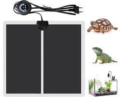 Verwarmingsmat Planten - Warmtemat Terrarium - Klimaatbeheersing Terrarium - Met Thermostaat - 28 x 28 cm - Zwart