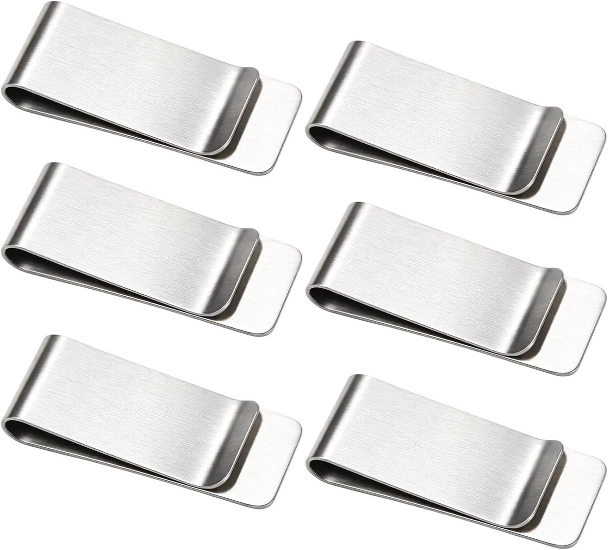 Set van 6 handige bankbiljetclips voor het organiseren van geld, kaarten en documenten, ideaal voor dagelijks gebruik en op reis