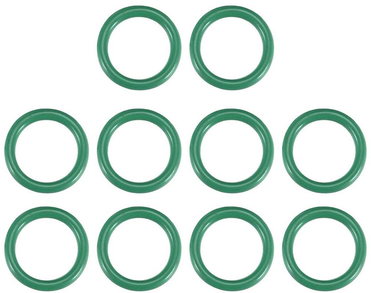 Rubberen O-ringen - Afdichtingen - Lekkages Voorkomen - Hoge Temperatuur Bestendig - 10 stuks 14mm - Groen