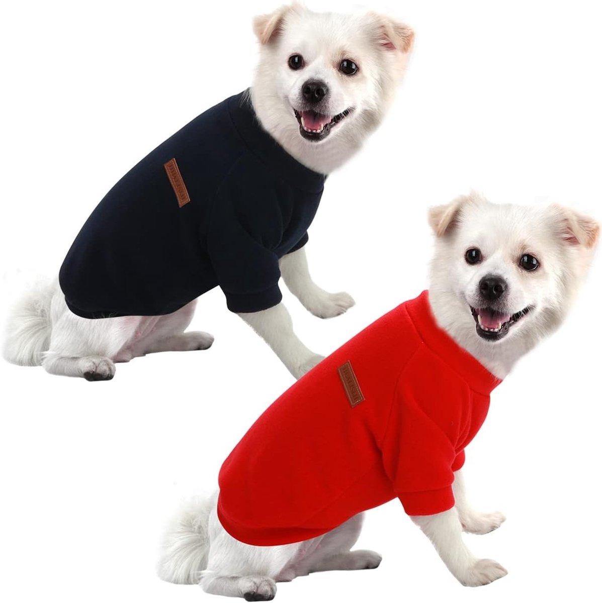 Hondensweaters voor Kleine Honden - Warme en Lichtgewicht Hoodie en Sweatshirt, Elastisch met Zachte Textuur, Gemakkelijk Aan te Trekken, Heldere Kleuren (2 Stuks Zwart+Rood, 3XL)