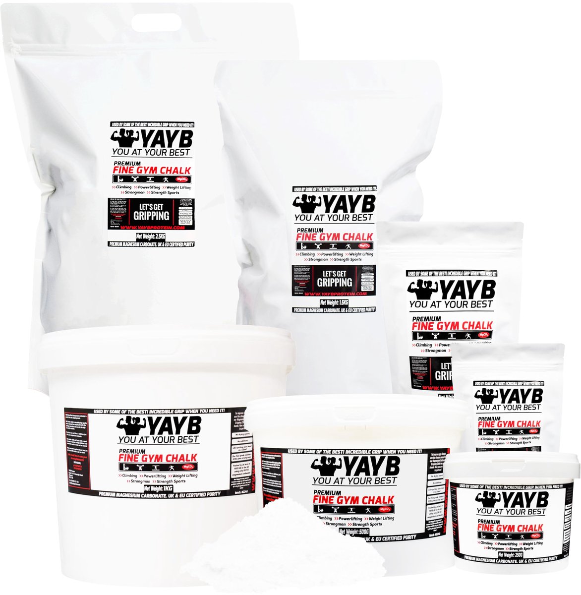 SnelShoppen - Premium Fine Gym Krijt - Klimpoeder Emmer 250g - UK/EU Grade - Perfect voor Klimmen, Sport en Fitness - Hard Plastic Hersealbare Tub