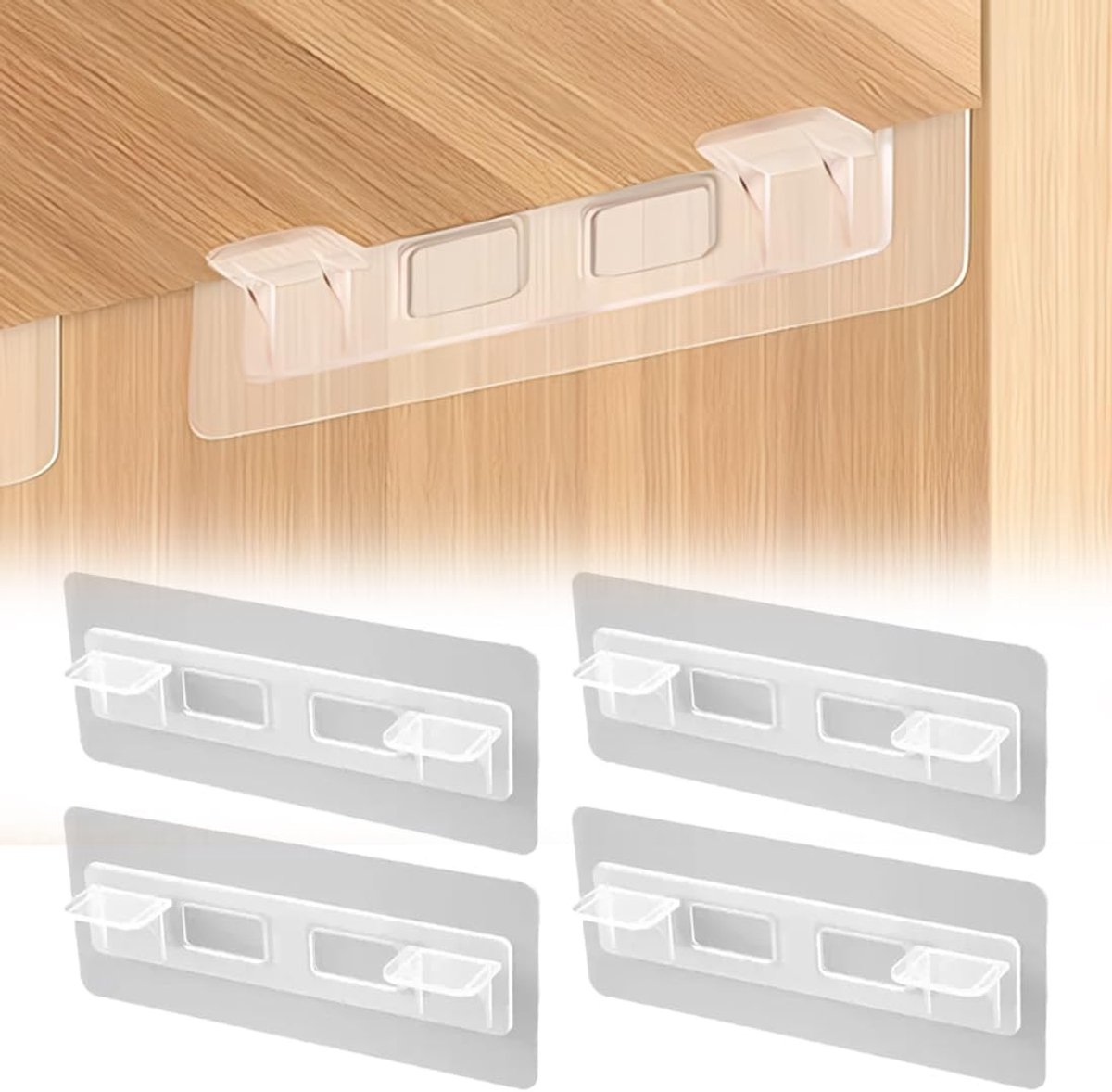 Set van 4 Plankhouders met Schroefgaten, Sterke Grip voor Kasten en Interieurplanken, Wit en Duurzaam