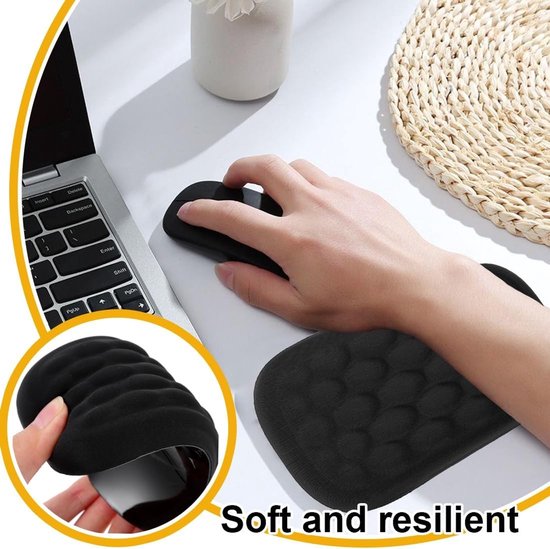 Ergonomische Geheugenfoam Polssteun voor Computer, Laptop en Gaming - Antislip en Pijnverlichting — afbeelding 3