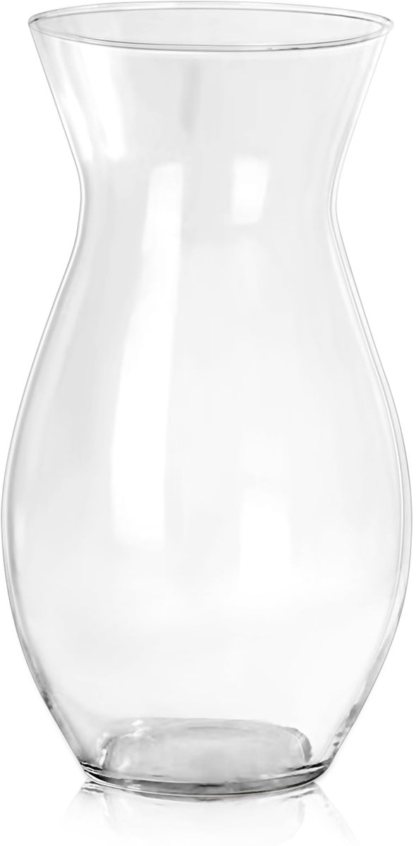 SnelShoppen - Transparante bloemenvaas van glas 23 cm - Moderne woondecoratie voor thuis, kantoor, bruiloft, feest, elegant en stijlvol