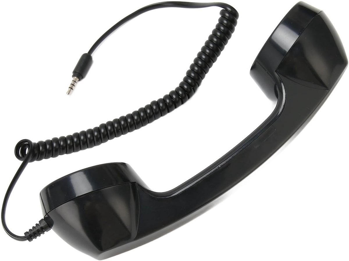 Retro Vintage Telefoonhoorn - Mobiele Ontvanger en Microfoon voor Telefoons en Computers met Verstelbare Band - Ideaal voor Retro Liefhebbers