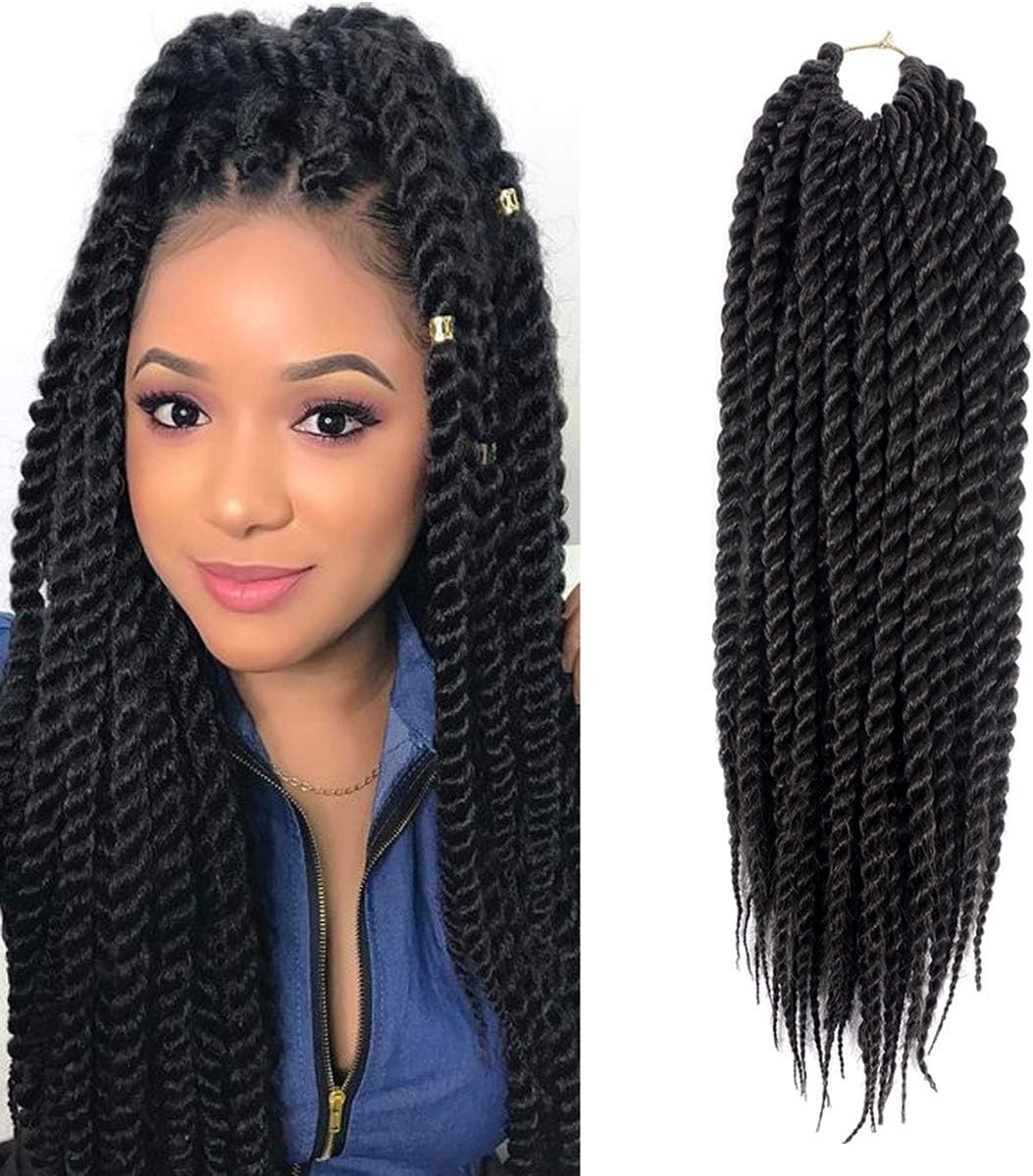 Haarhaak voor Havana Twist, Mambo Twist en Senegalese Crochet Braids - 12 Strengen per Set, 6 Packs voor Volumineus Haar