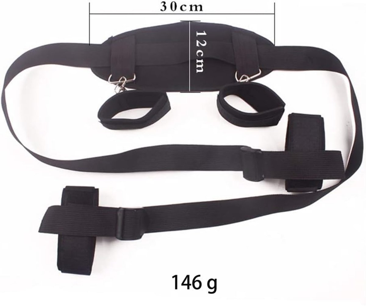 SnelShoppen - Multifunctionele Verstelbare Nylon BDSM Accessoires voor Hand, Been en Hals Ondersteuning - Zwart - Perfect voor Feestjes en Avontuurlij