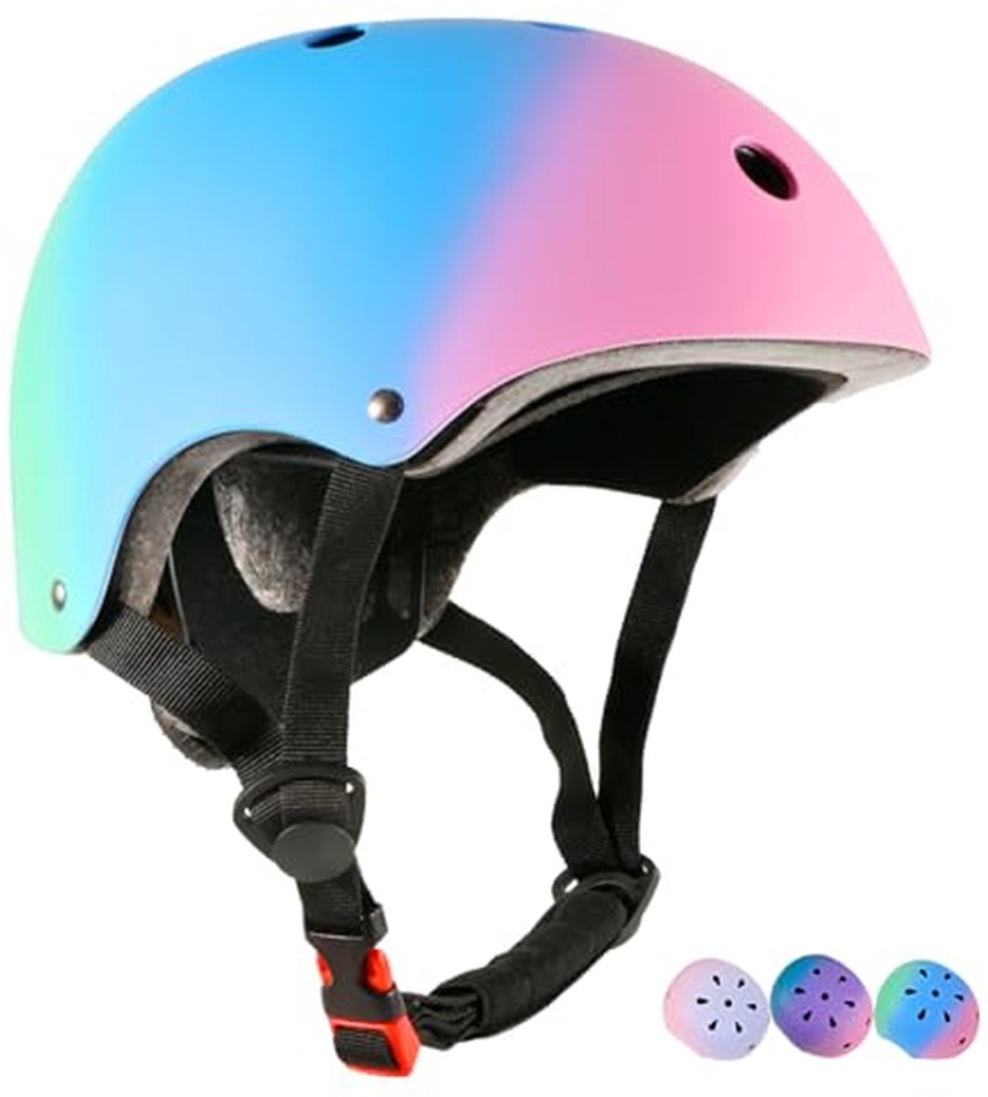 Kinderfietshelm - Sporthelm - Veilig Sporten - Verstelbaar - 51-58 cm - Kleurverloop