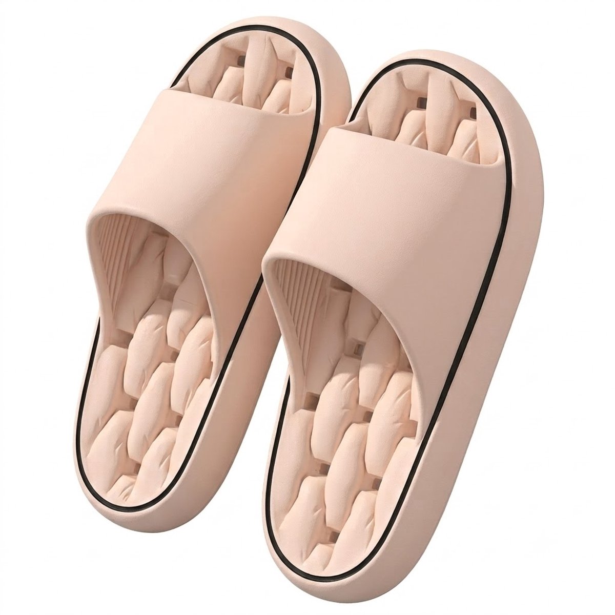 Roze badslippers dames EVA instap slippers massage voetbed antislip dik zool lichtgewicht open teen douche slippers strand slippers geschikt voor binnen en buiten maat 38