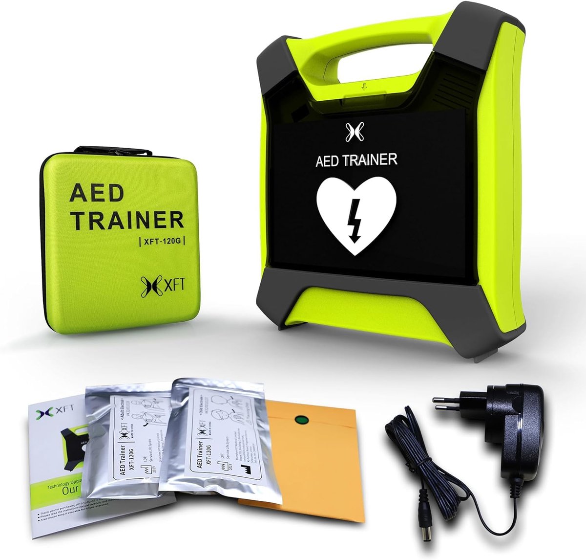 SnelShoppen - AED-trainingsapparaat met scherm voor reanimatie-oefeningen, 10 trainingsscenario's, meertalige gesproken aanwijzingen voor AED-training