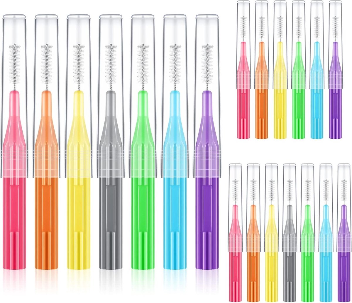 Set van 20 Interdentale Borstels en Tandenstokers voor Optimale Mondhygiëne, Diverse Kleuren en Maten, Tandheelkundige Gereedschappen en Flosser