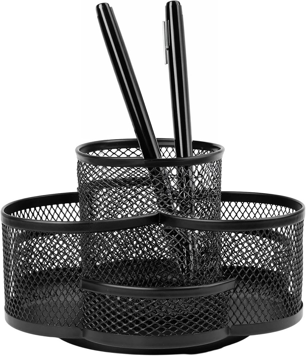 SnelShoppen - Stifte Organizer 7-vaks Draaiende Stiftenhouder voor Bureau | Desk Organizer met Rutschbescherming, Ideaal voor Kantoor, School en Creat
