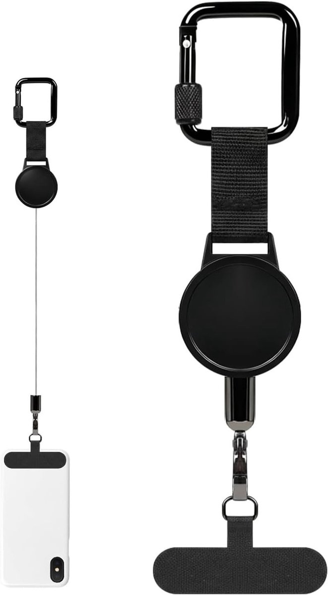 Uittrekbare mobiele telefoonbeveiliging voor outdoor activiteiten, anti-diefstal sleutelhanger en polsband, ideaal voor wandelen en reizen