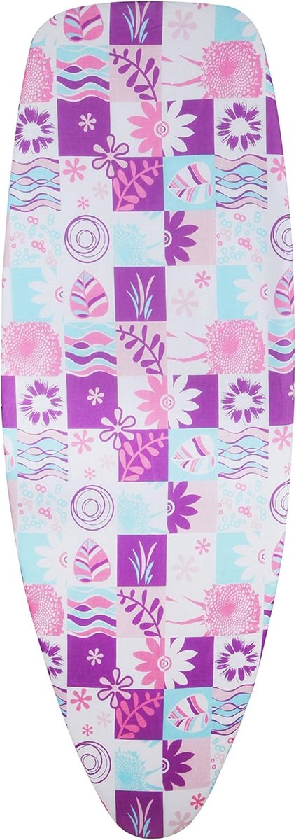 Thijox - Strijkplankovertrek 110x33 cm - Hittebestendig 100% Katoen - Meerkleurig - Eenvoudig Vast Te Maken - Perfect voor Thuis en Onderweg