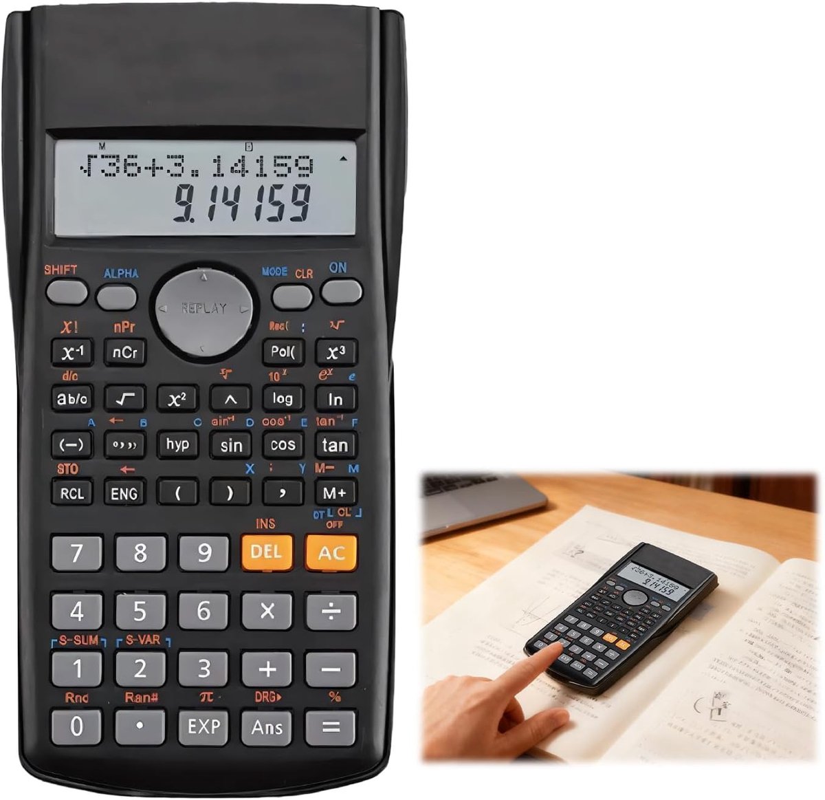 SnelShoppen - Zakrekenmachine Wetenschappelijk Niet Programmeerbaar met Groot LCD-Display en Grote Toetsen voor Nauwkeurige Berekeningen Thuis, School