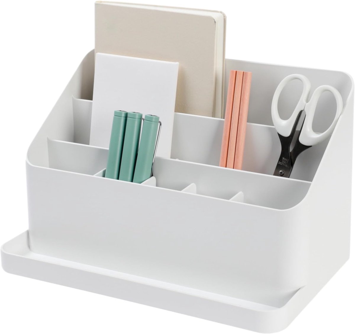 SnelShoppen - BLUE GINKGO Bureau-organizer voor pennen, notities en kantoorbenodigdheden - Wit, stijlvol en functioneel ontwerp, perfect voor thuis of