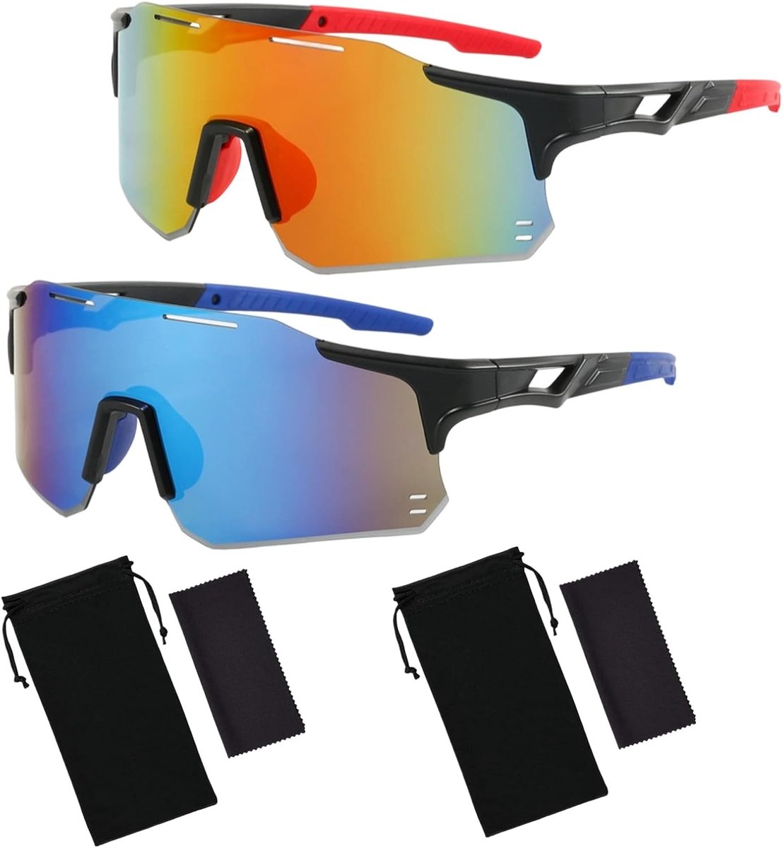 Polarized Fietszonnebril voor Sport, Winddicht en UV-Bescherming, Perfect voor Fietsen en Outdoor Activiteiten