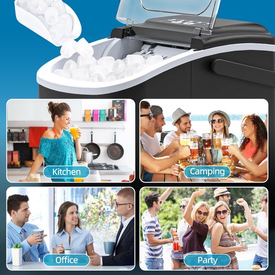 IJsmachine - IJsmaker - Dranken Koelen - Zelfreinigend - 26 lbs per dag - Zwart — afbeelding 5