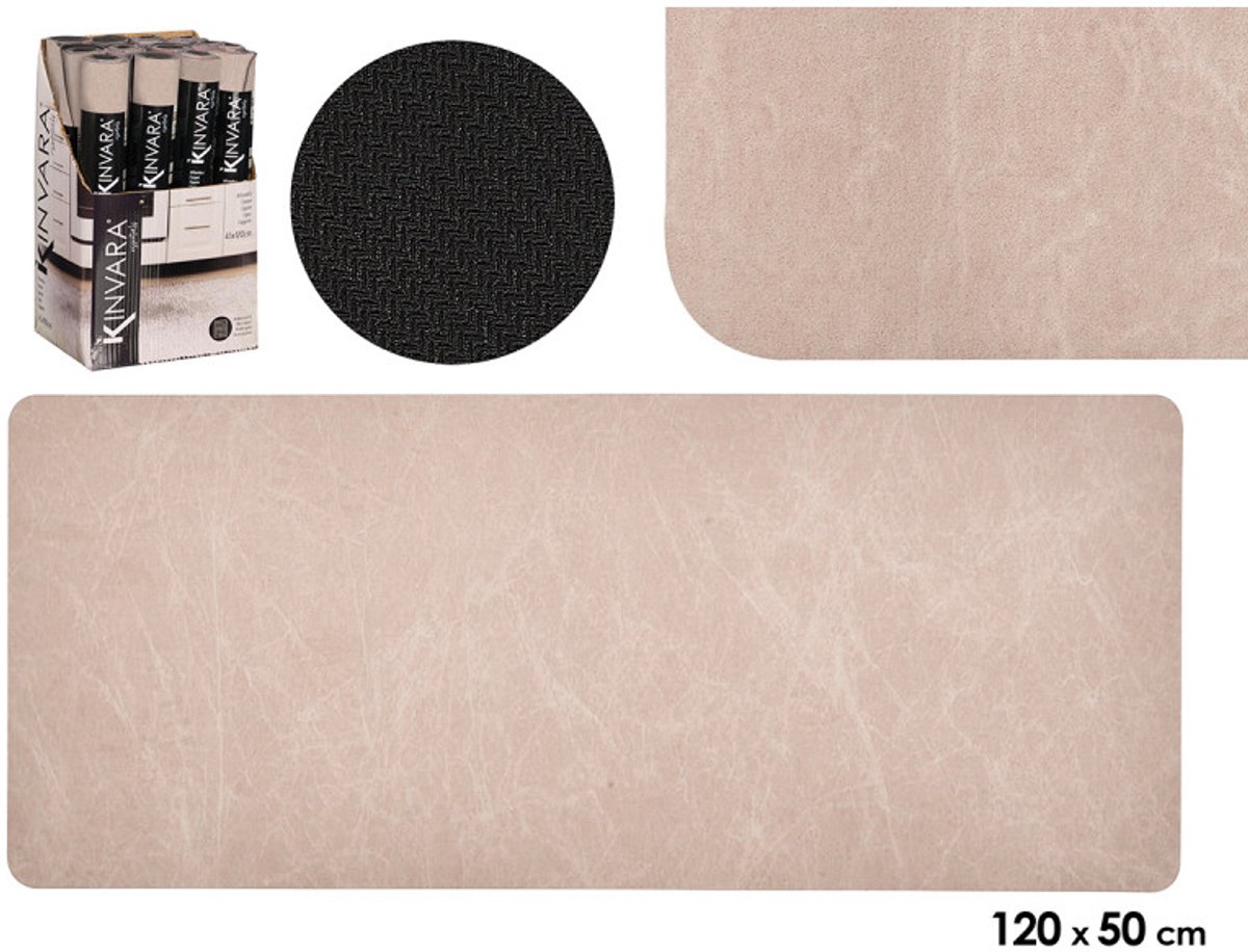 Keukenloper 50x120 cm - Keukenmat met Marmerlook - Lange Vloermat voor Keuken en Aanrecht - Decoratief Marmereffect
