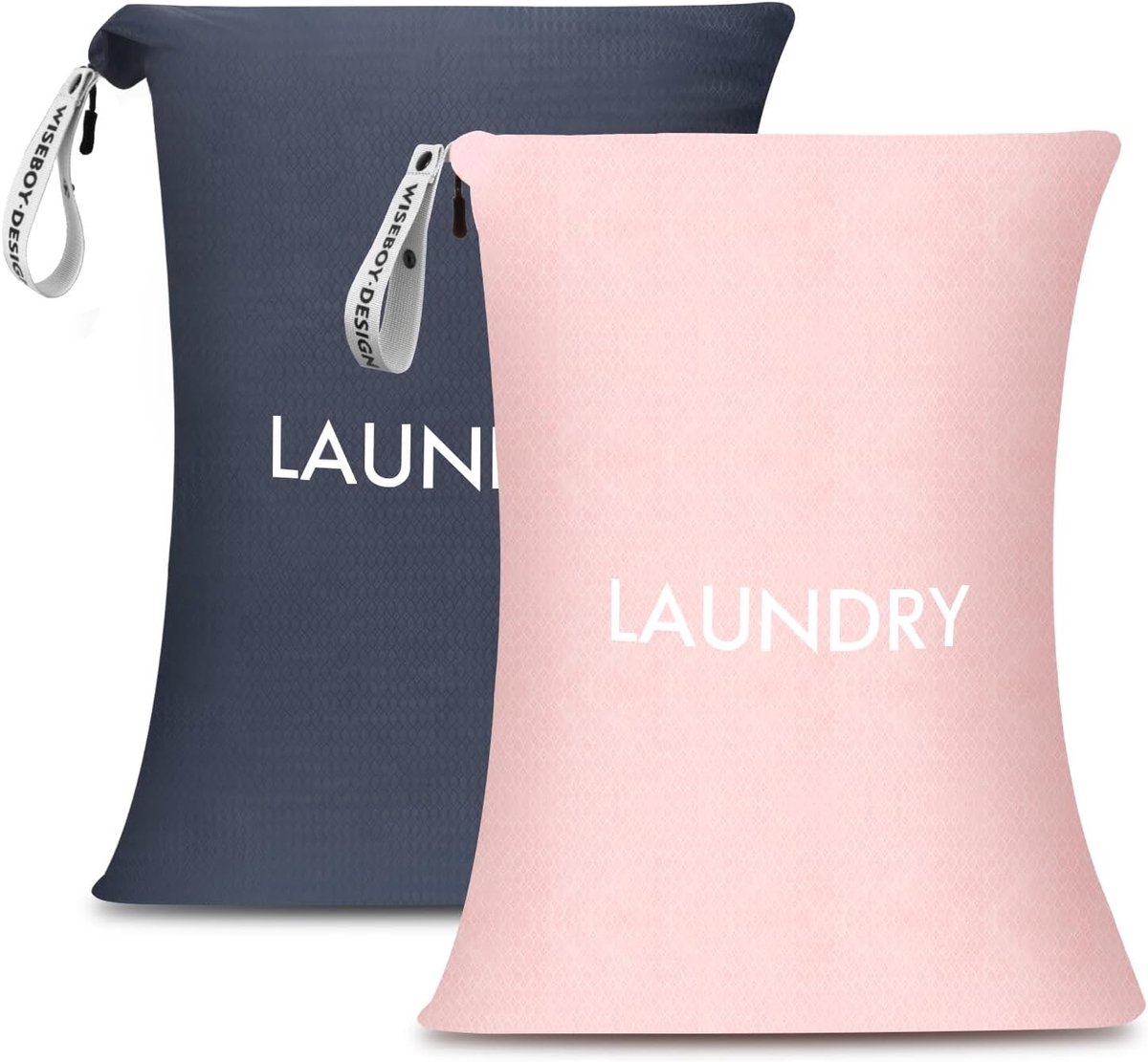 2 Pack Waszakken voor Vuil Wasgoed, Reiswaszak voor Kleding, Wasbare Nylon Nat en Droog Tas voor Zwemkleding en Sportoutfits