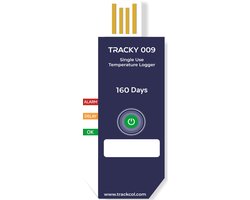 Datalogger temperatuur Tracky009 (single-use - 160 days) - transport tracker / datalogger eenmalig gebruik
