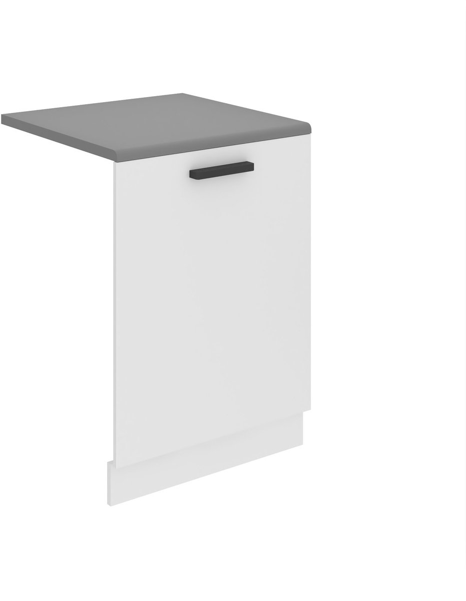 BELINI Voorpaneel Vaatwasser PZ 60 cm met Handgreep en Plint met Werkblad - Wit Mat