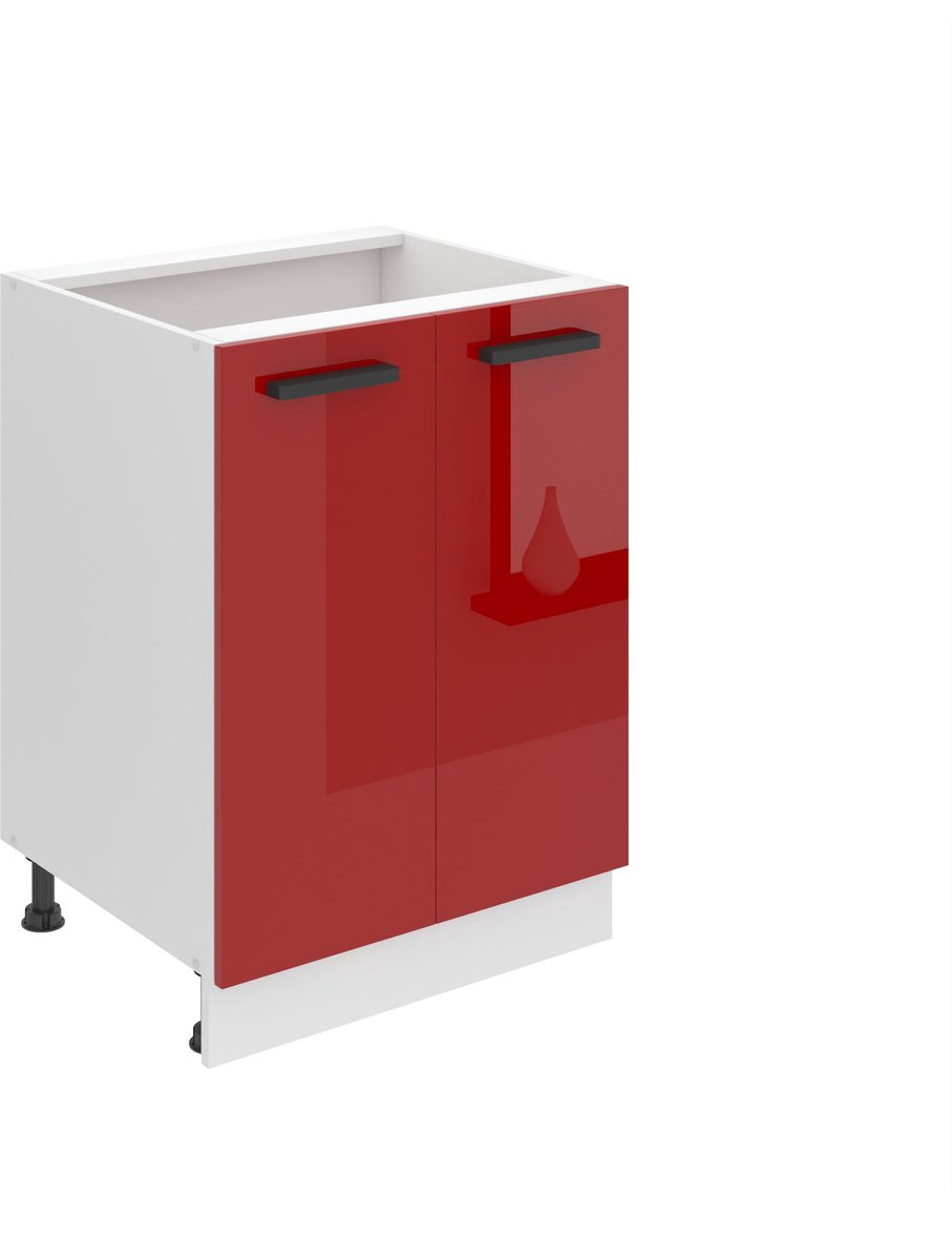 BELINI Keukenonderkast SD2 60 cm met 2 Deuren - Rood Hoogglans