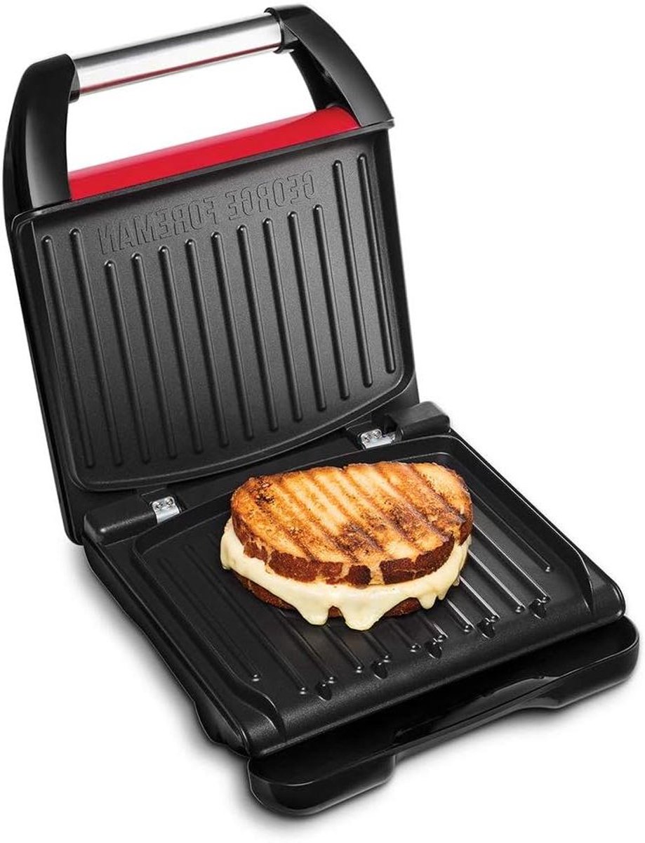 Compacte Grill Elektrische Panini Maker Gezond Grillen 42% Minder Vet 3 Porties Rood