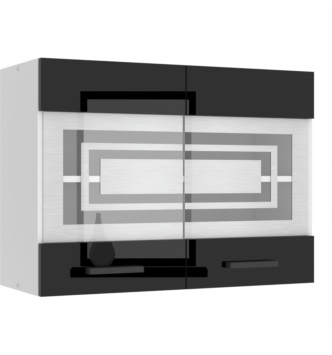 BELINI Hangkast SGW 80 cm met 2 Deuren - Zwart Hoogglans