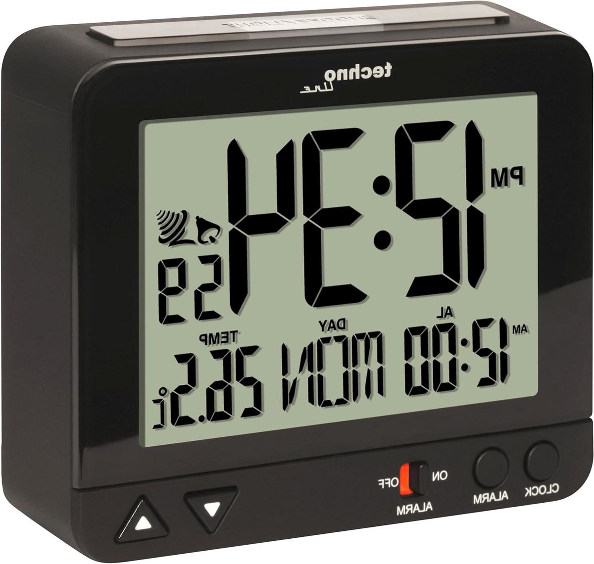 Digitale Radiowekker - Nachtkastklok - Wakker Worden - Met Binnentemperatuur - 9.5 cm - Zwart