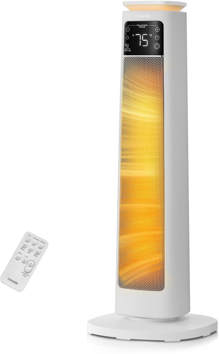 SnelShoppen - Ventilatorkachel 2000 W, PTC keramische verwarmingsventilator, stil en energiebesparend met afstandsbediening, timer, ECO-modus, overver