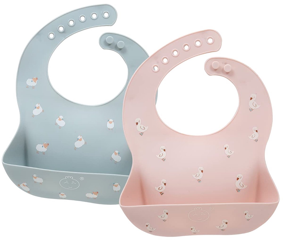 Siliconen Slabbetjes voor Babyvoeding - Verstelbare en Waterdichte Slabbetjes (2 Pcs)