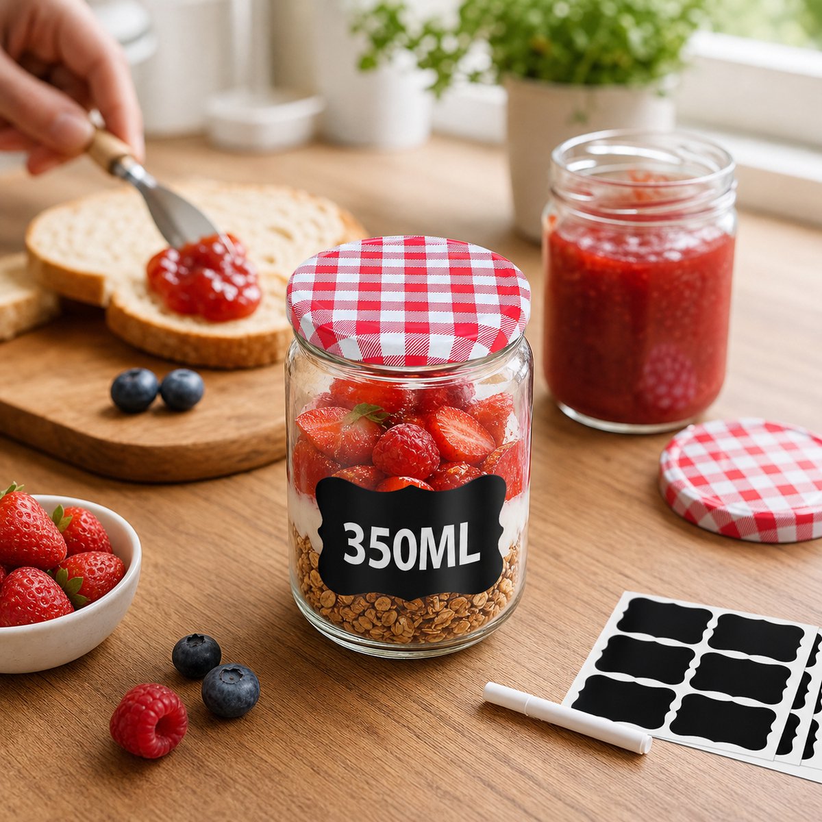 Arvioo - Glazen Jampotten set - Luchtdicht - BPA-vrij - Met accessoires